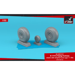 Armory AW32321 1/32 B-17F/G Flying Fortress wheels w/ weighted tyres type C (RA)