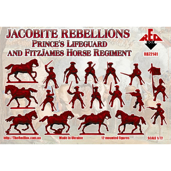 Red Box 72141 1/72 Jacobite Rebell. Caval.Prince's Lifeguard, FitzJames Regiment