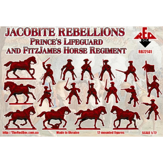 Us Stock Red Box 72141 1/72 Jacobite Rebell. Caval.princes Lifeguard, Fitzjames Regiment