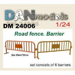 Dan Models 24006 - 1/24 Road fence, barrier. Set of 6 pcs. Resin. 3D printing