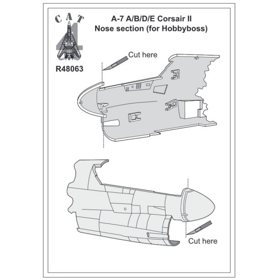 CAT4 R48063 - 1/48 - A-7 A/B/C/D/E Corsair II nose section (for Hobbyboss)