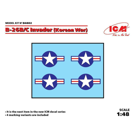 ICM D4802 - 1/48 Decal for Plane B-26 B/C Invader (Korean War) scale model
