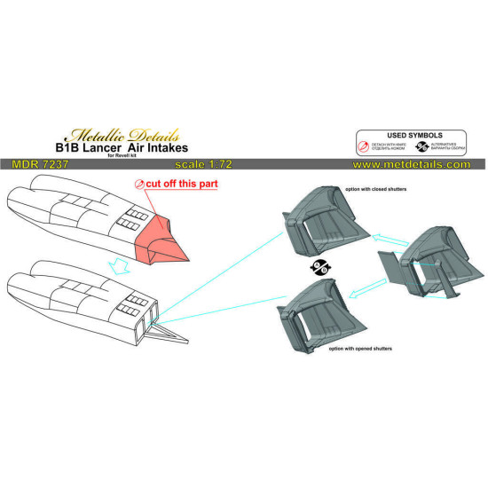 Metallic Details MDR7237 -1/72 - Detailing for B-1B Lancer Air intakes