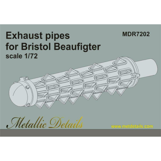 Metallic Details MDR7202 -1/72 - Detailing Set Bristol Beaufighter Exhaust pipes