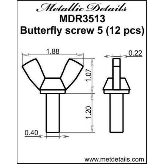 Metallic Details MDR3513 - 1/35 - Butterfly screw 5 resin