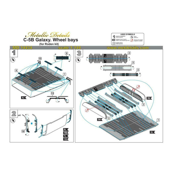 Metallic Details MD14434 - 1/144 - MD14434 C-5B Galaxy. Wheel bays