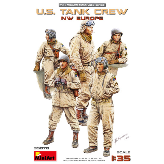 U.S. tank crew. NW Europe 5 fig. WWII 1/35 Miniart 35070