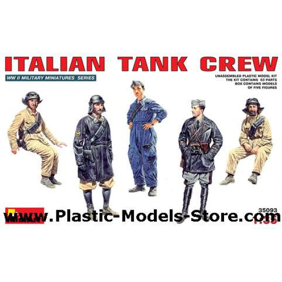 Italian tank crew 5 fig. WWII 1/35 Miniart 35093
