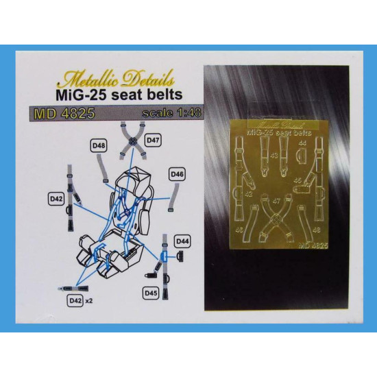 Metallic Details MD4825 - 1/48 - Detailing set for aircraft MiG-25. Seat belts