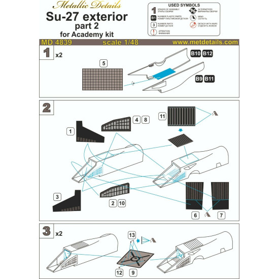 Metallic Details MD4839 - 1/48 - Su-27. Exterior (Academy)