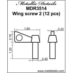 Metallic Details MDR3514 - 1/35 - Wing screw 2 resin details