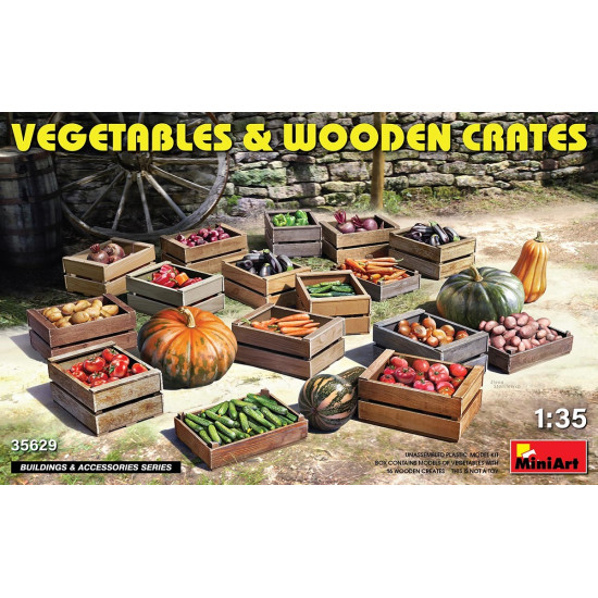 Miniart 35629 - 1/35 Vegetables in wooden boxes scale plastic model kit