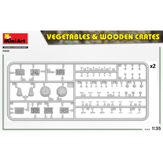 Miniart 35629 - 1/35 Vegetables in wooden boxes scale plastic model kit