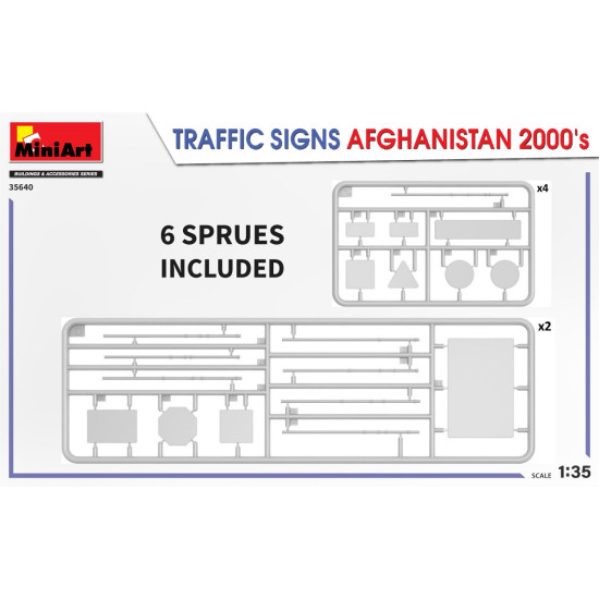 Miniart 35640 - 1/35 Road signs. Afghanistan 2000s scale plastic model kit