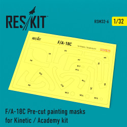 Reskit RSM32-0006 - 1/32 F/A-18C Pre-cut painting masks for Kinetic/Academy kit