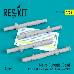 Reskit RS32-0050 - 1/32 Matra Durandal Bomb (4 pcs) for scale model aircraft