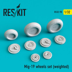 Reskit RS32-0098 - 1/32 Mig-19 wheels set (weighted) for aircraft model scale