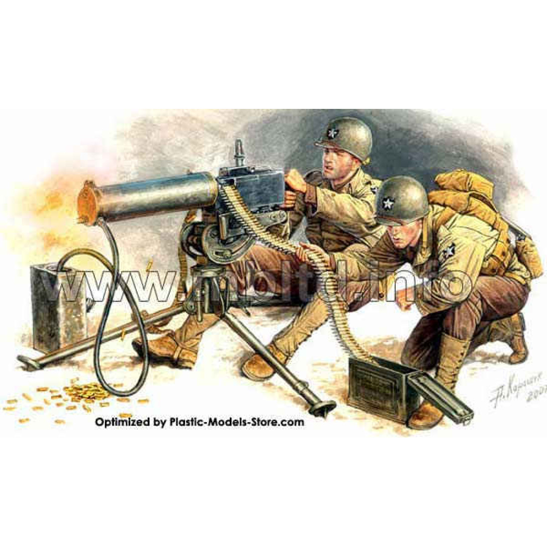 U.S. Machinegunners with Browning gun 1/35 Master Box 3519