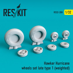 Reskit RS32-0288 - 1/32 Hawker Hurricane wheels set late type 1 (weighted)