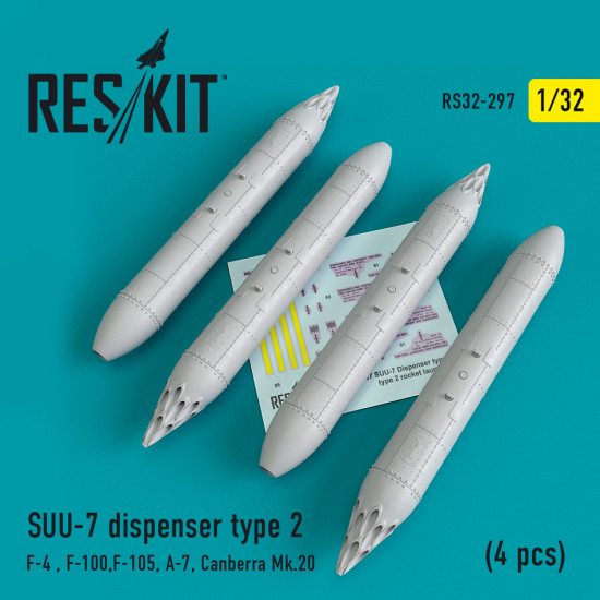 Reskit RS32-0297 - 1/32 SUU-7 dispenser type 2 (4 pcs) for aircraft model
