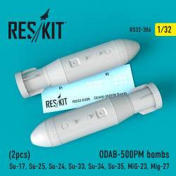 Reskit RS32-0306 - 1/32 ODAB-500PM bombs (2pcs) for plastic aircraft model