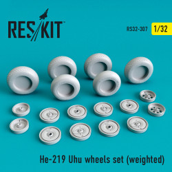 Reskit RS32-0307 - 1/32 He-219 Uhu wheels set (weighted) for plastic aircraft