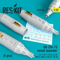Reskit RS32-0310 - 1/32 UB-32A-73 rocket launcher (4 pcs) for plastic aircraft