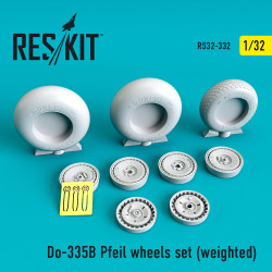 Reskit RS32-0332 - 1/32 Do-335 Pfeil wheels set (weighted) for aircraft model