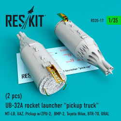 Reskit RS35-0017 1/35 UB-32A rocket launcher pickup truck 2 pcs for aircraft