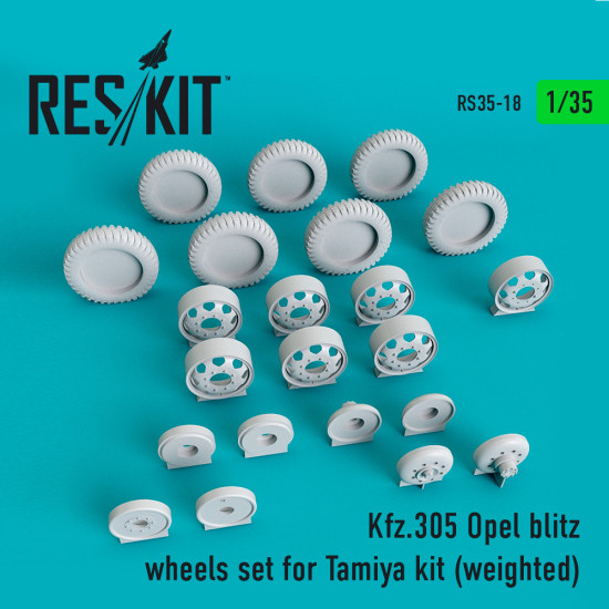 Reskit RS35-0018 - 1/35 Kfz.305 Opel blitz wheels set for Tamiya Kit (weighted)