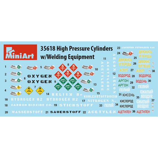 Miniart 35618 - 1/35 - HIGH PRESSURE CYLINDERS w/WELDING EQUIPMENT