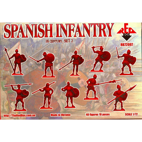 Red Box 72097 - 1/72 - Spanish Infantry Pike 16 Century, Set 3 Plastic Model Kit