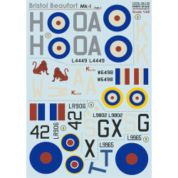 Print Scale 48-140 - 1/48 - Decal for airplane - Bristol Beaufort Part 1 World