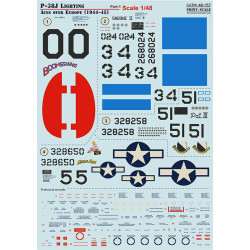 Print scale 48-157 - 1/48 - P-38J Lighting Aces over Europe (1944-45) Part 1