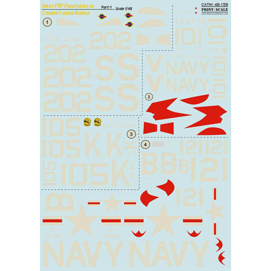 Print scale 48-159 - 1/48 - Navy F9F-2 -3 Panthers in Combat over Part 1