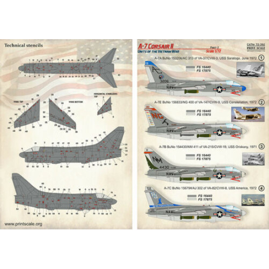 Print scale 72-392 - 1/72 - NEW A-7 Corsair II. Part 3 + A-7 Corsair II