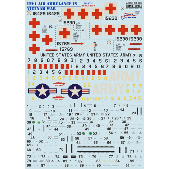Print scale 48-189 - 1/48 UH-1 Air Ambulance in Vietnam War Part 2