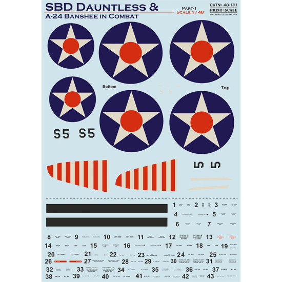 Print scale 48-191 - 1/48 SBD Dauntless and A-24 Banshee in combat Part 1