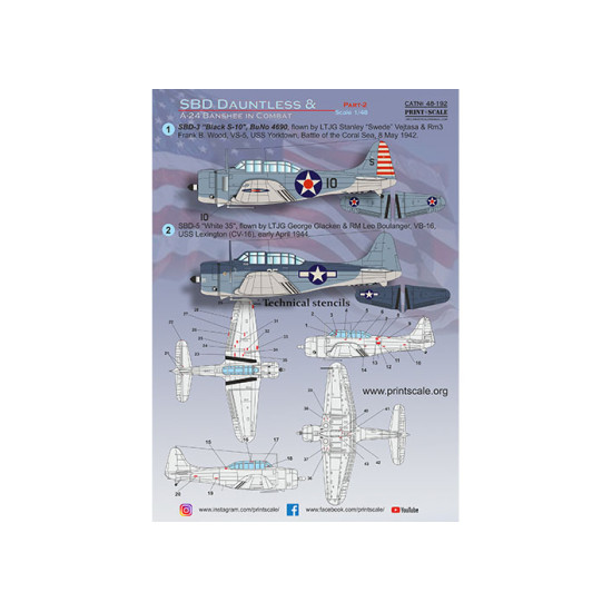 Print scale 48-192 - 1/48 SBD Dauntless and A-24 Banshee in combat Part 2