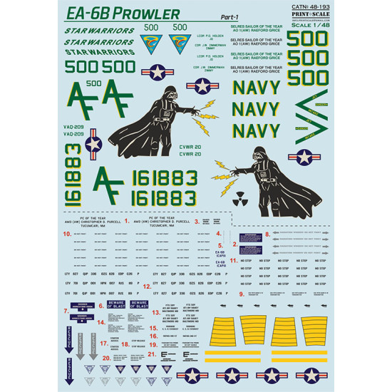 Print scale 48-193 - 1/48 EA-6B Prowler Part 1 decal for aircraft Print scale 48-193 - 1/48 EA-6B Prowler Part 1 decal for aircraft