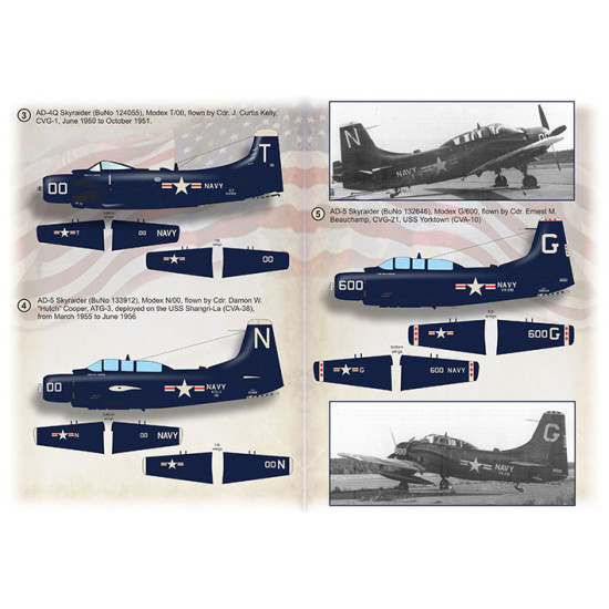 Print scale 72-432 - 1/72 Blue CAG SPADS. Carrier Air Group CO AD Skyraiders