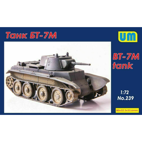 Unimodel 239 - 1:72 Soviet tank BT-7M UM 239, scale plastic model