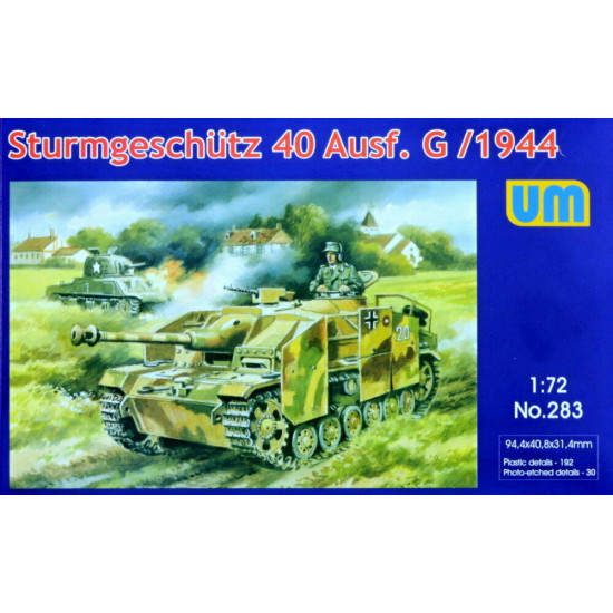 Unimodel 283 - 1/72 Tank Sturmgeschutz 40 Ausf.G (1944) Scale Plastic Model