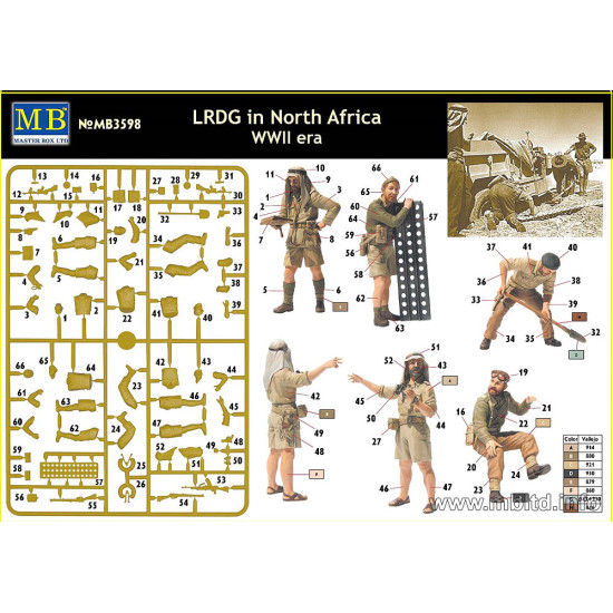 LRDG in North Africa, WWII era 5 figures 1/35 Master Box 3598