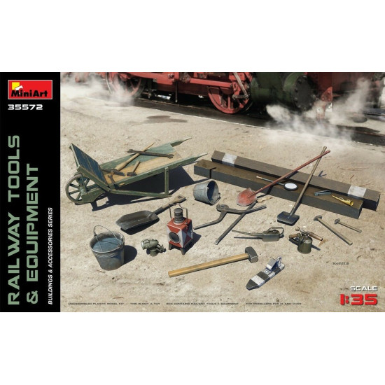 Miniart 35572 - 1/35 Railway tools and equipment scale model kit