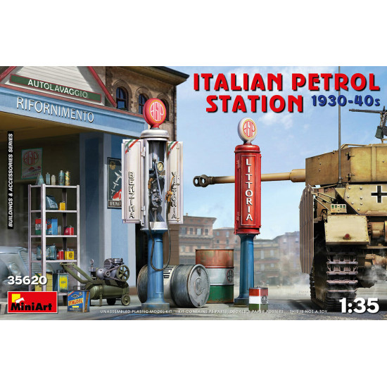 Miniart 35620 - 1/35 Italian gas station (1930-40) scale model kit