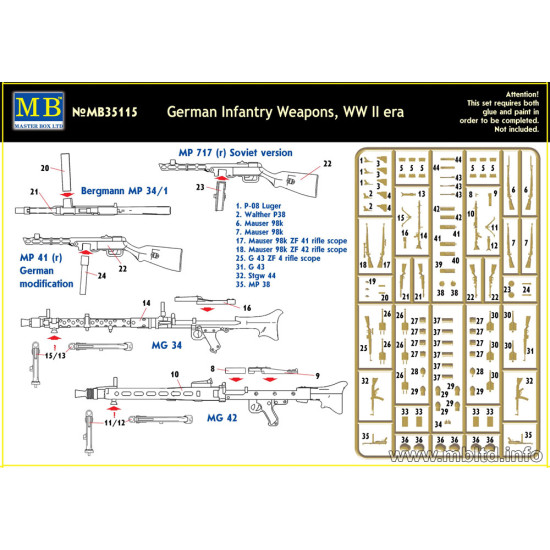 German Infantry Weapons, WW II era 1/35 Master Box 35115