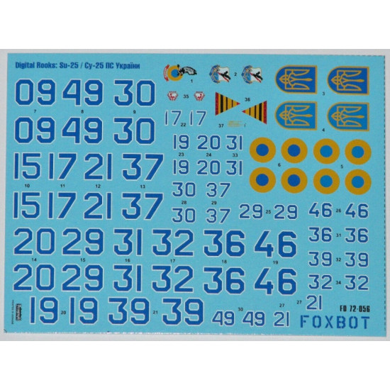 Us Stock Foxbot 72-056t - 1/72 Decal/Stencils Digital Rooks Su-25 Ukrainian Air Forces Us Stock Foxbot 72-056t - 1/72 Decal/Stencils Digital Rooks Su-25 Ukrainian Air Forces