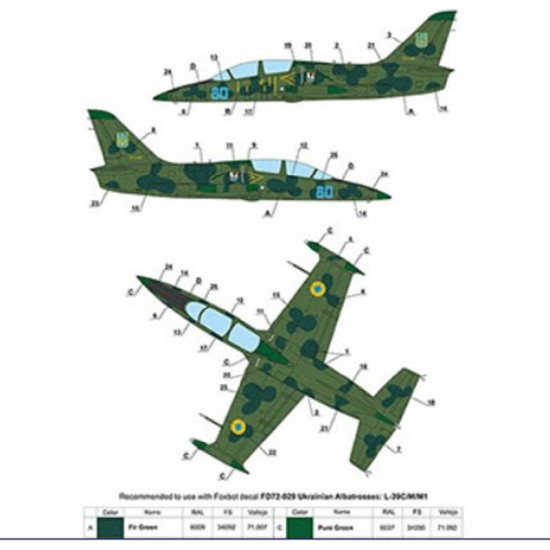 Foxbot FM72-016 Warriors of Light Masks for L-39M1 Blue 80