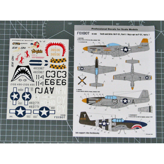 Foxbot 48-060A - 1/48 Decals North American P-51 Mustang Nose art, Part 1